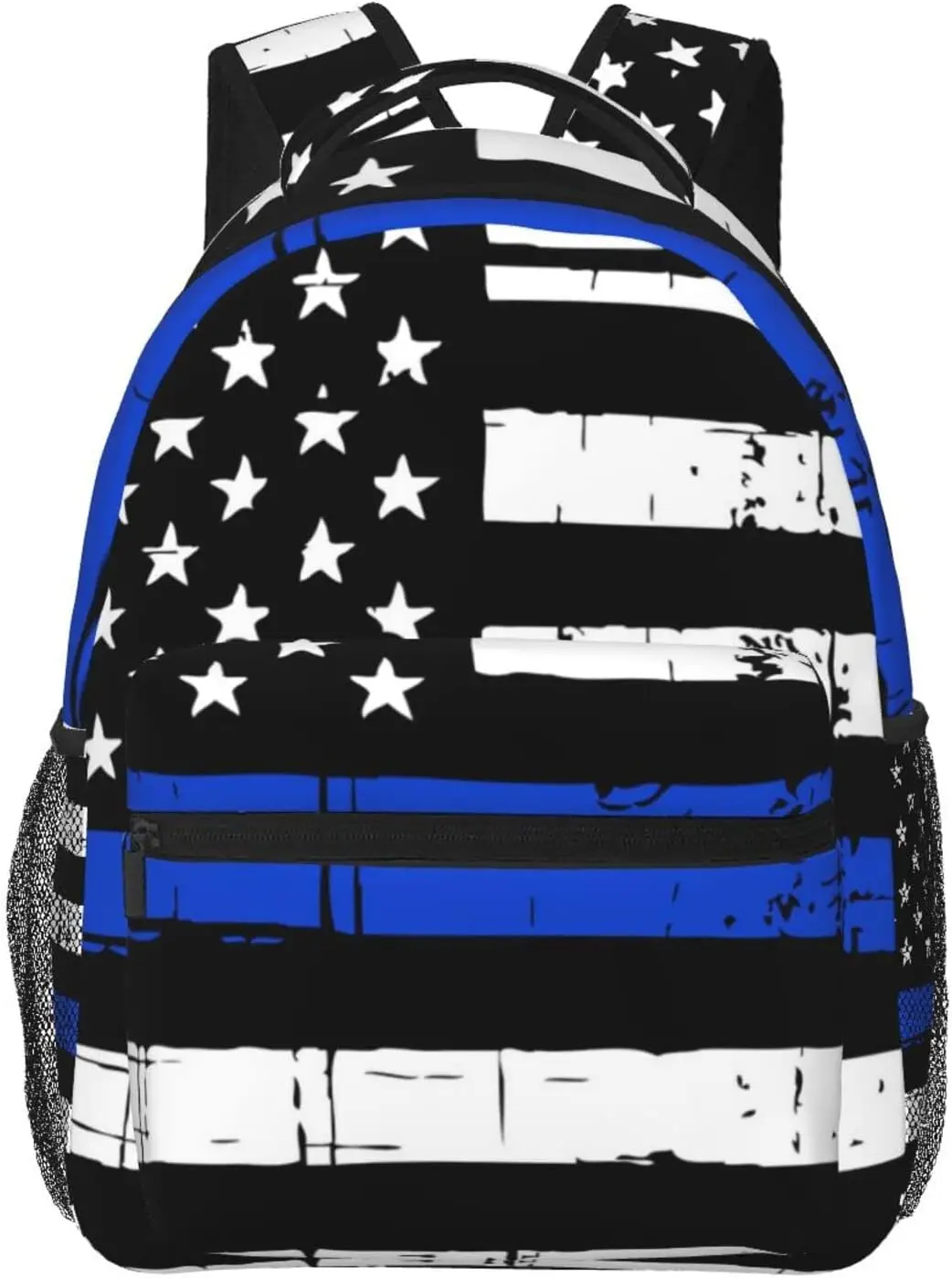 Blue Lives Matter American Flag Stylish Casual Backpack Purse Backpacks Pockets Computer Daypack For Work Business Travel