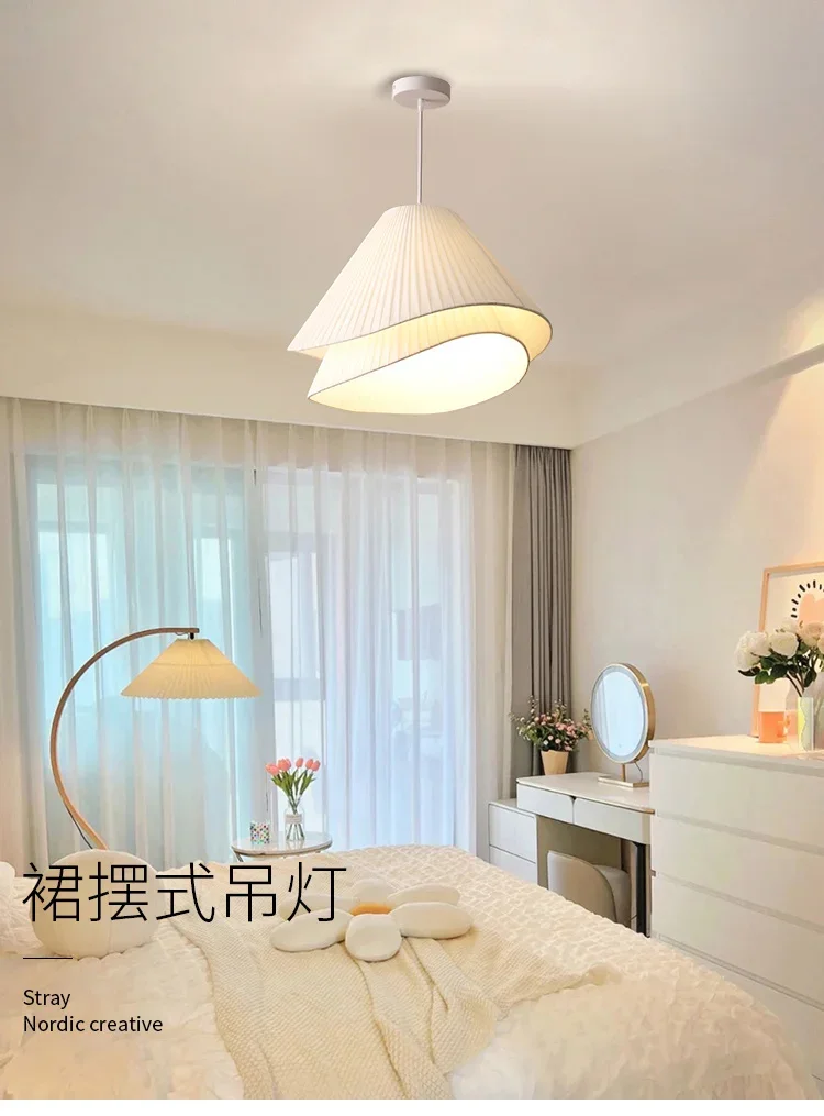 

Nordic Modern Simple Fabric Pendant Lights Japanese Creative Restaurant Living Room Bedroom Study Famous LED Decor Hanging Lamp