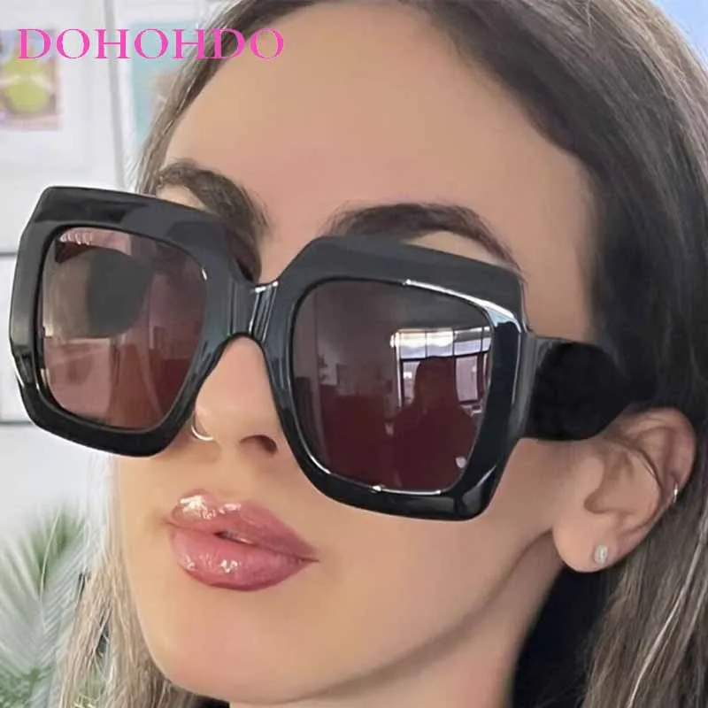 

DOHOHDO 2025 Retro Square Sunglasses Women Men Oversized Leopard Eyewear New Luxury Brand Sun Glasses Female Shades Gafas De Sol