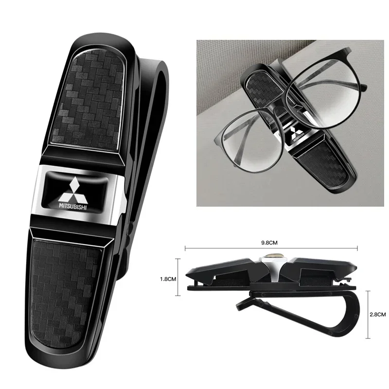 Car Glasses Storage Clip Sunglasses Card Ticket Clamp for Mitsubishi Lancer 9 ASX L200 Colt Pajero Outlander Eclipse EVO