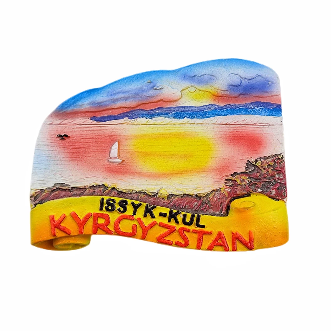 Kyrgyzstan 3D Fridge Magnet Souvenir Gift,Resin Handmade Kyrgyzstan Refrigerator Magnet Home & Kitchen Decoration Collection