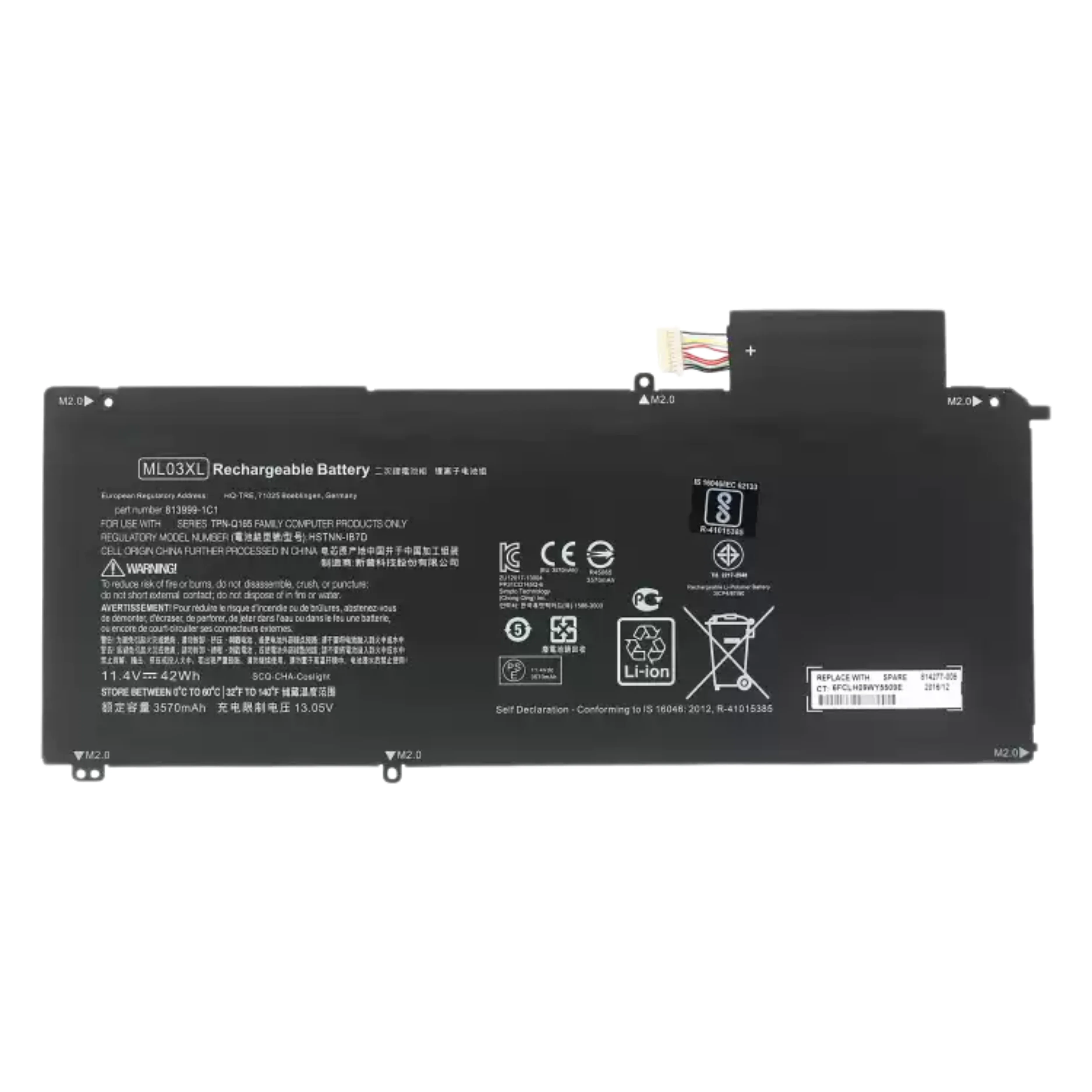 For ML03XL TPN-Q165 Spectre X2 12-A012TU A001DX