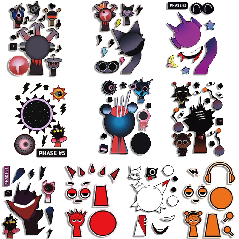 „Make a Face“-Aufkleber für Kinder, wasserfest, abnehmbare Aufkleber für Jungen und Mädchen in Wasserflaschen, Laptops, Telefone, Gitarrenkoffer