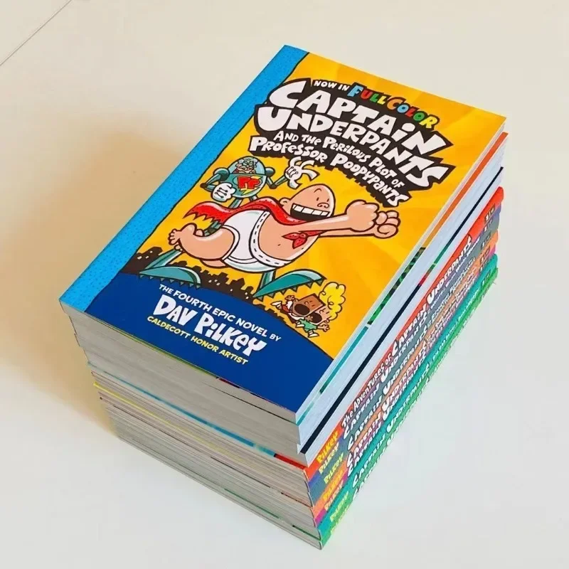 12 Book/set Full Color Set Captain Underpants Funny English Storybook Children Reading For Age 6-14