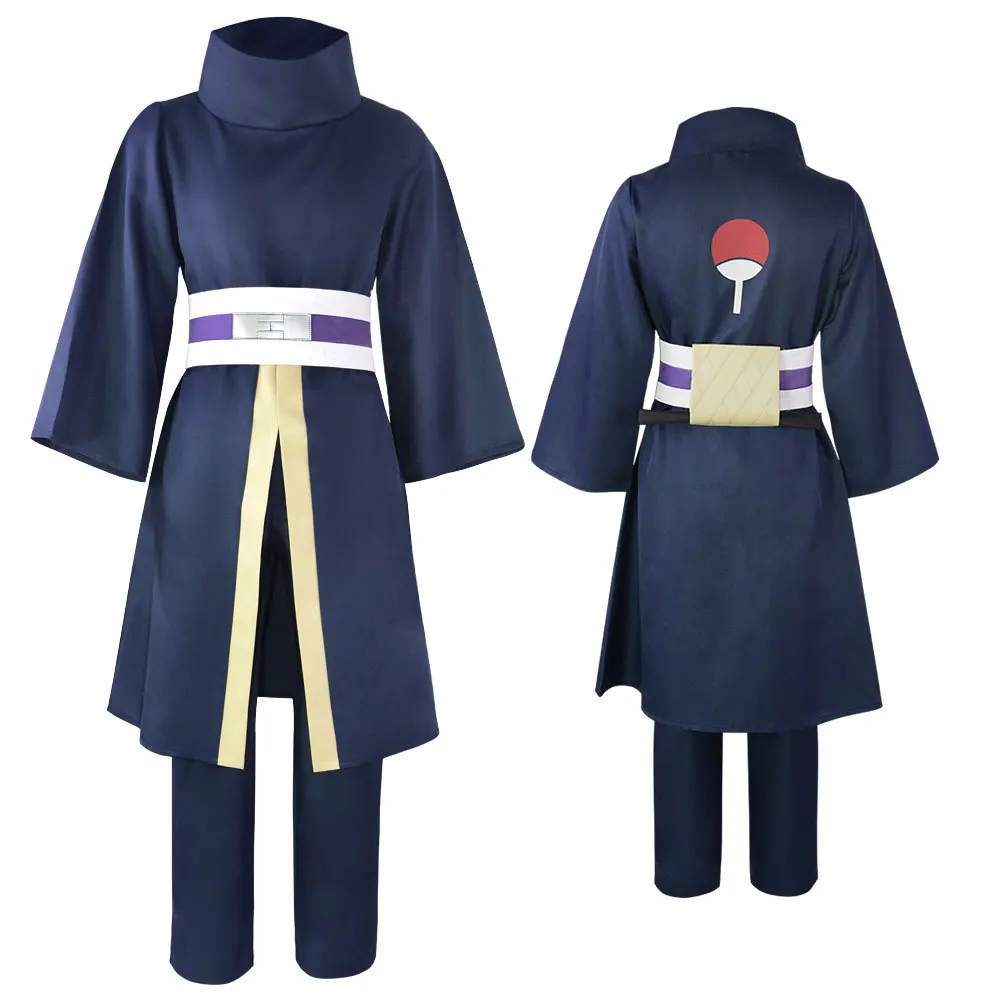 Uchiha Obito Cosplay Costume Blue Suits with Clothes Mask & Belt Men Role Cosplay Outfits For Halloween Carnival Party Comic Con