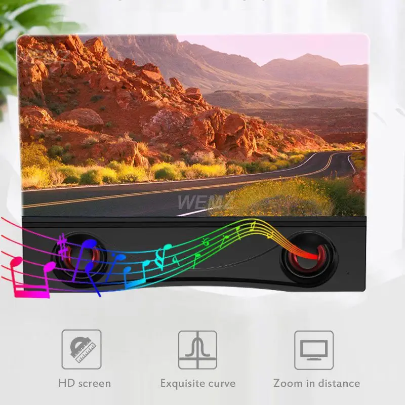 F12 UK 3D Lupa de tela de celular Amplificador de vídeo de alto-falante estéreo