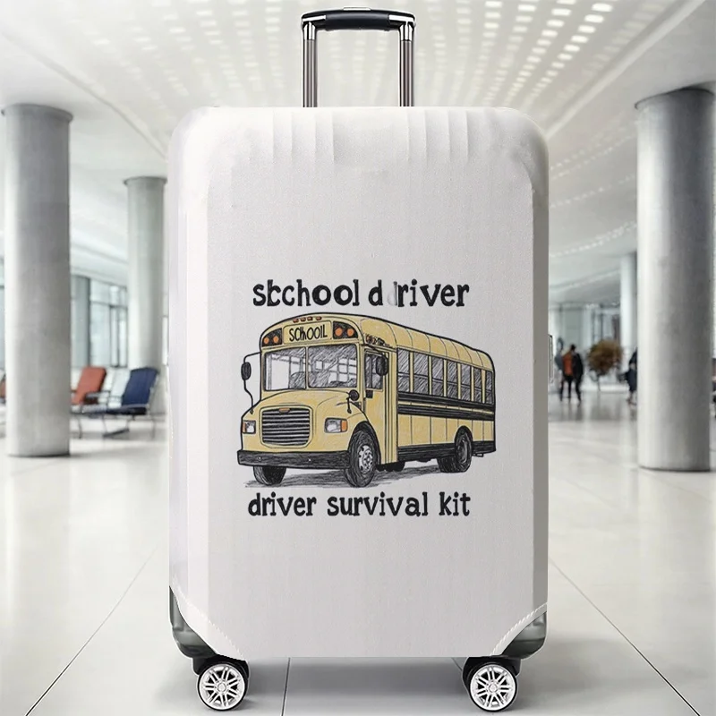 

School bus pattern luggage protection cover, suitable for 18-32 inch luggage covers, luggage handle gloves, travel accessories