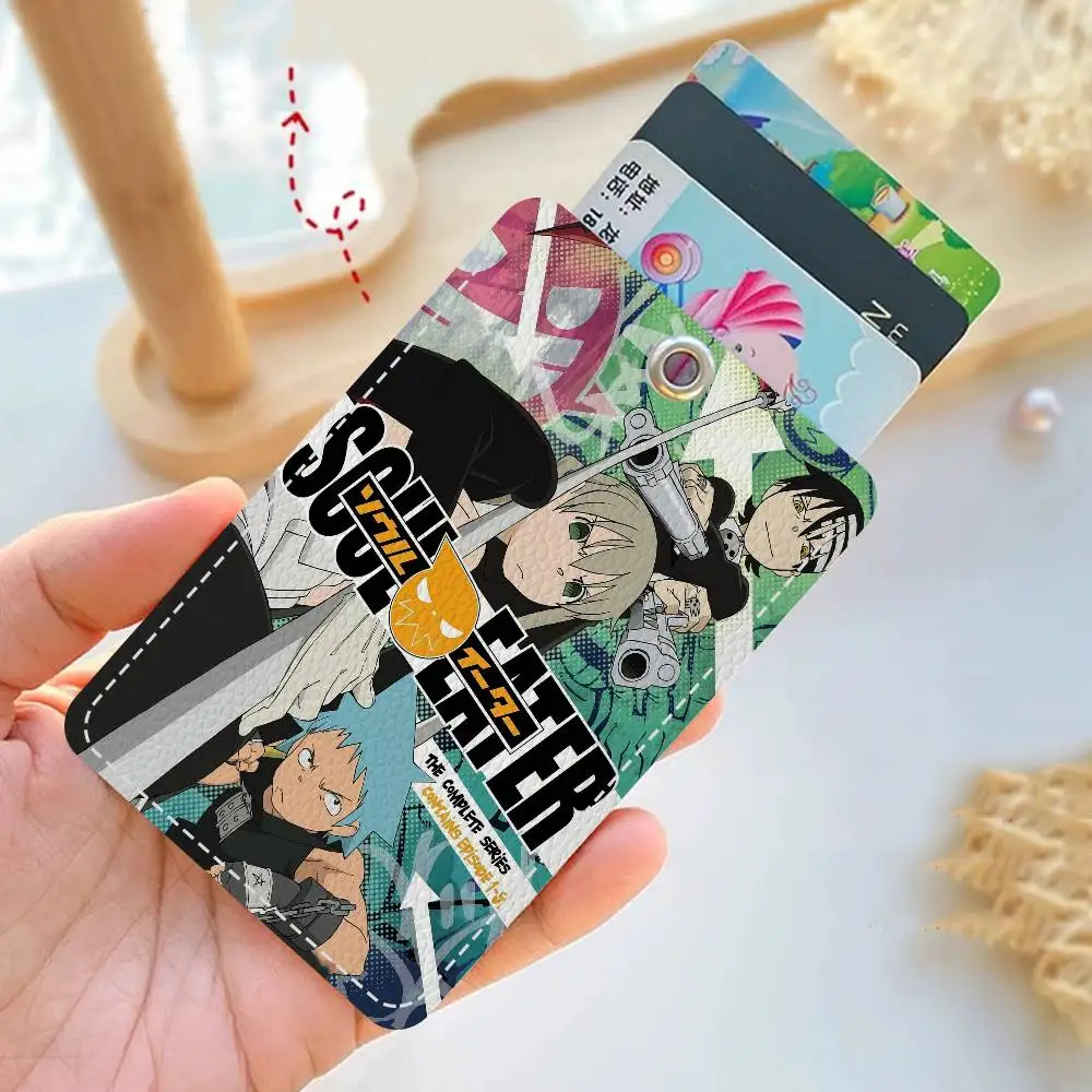 S-Soul E-Eater Anime Style PU Access Card Holder With Keychain - Executive Protection For Bank Card,Subway, Bus Card Case