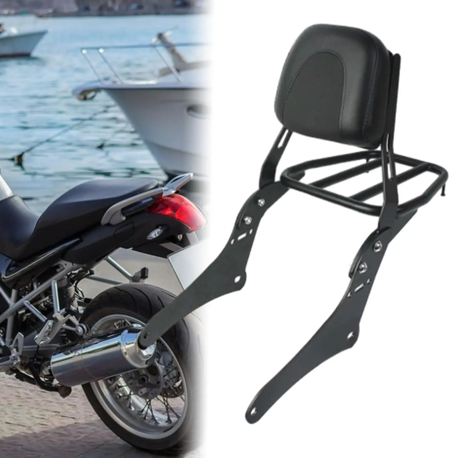 

Motorcycle Sissy Bar Detachable with Luggage Rack Professional Rear Passenger Seat Replacement for Rebel cm500 Easy Install