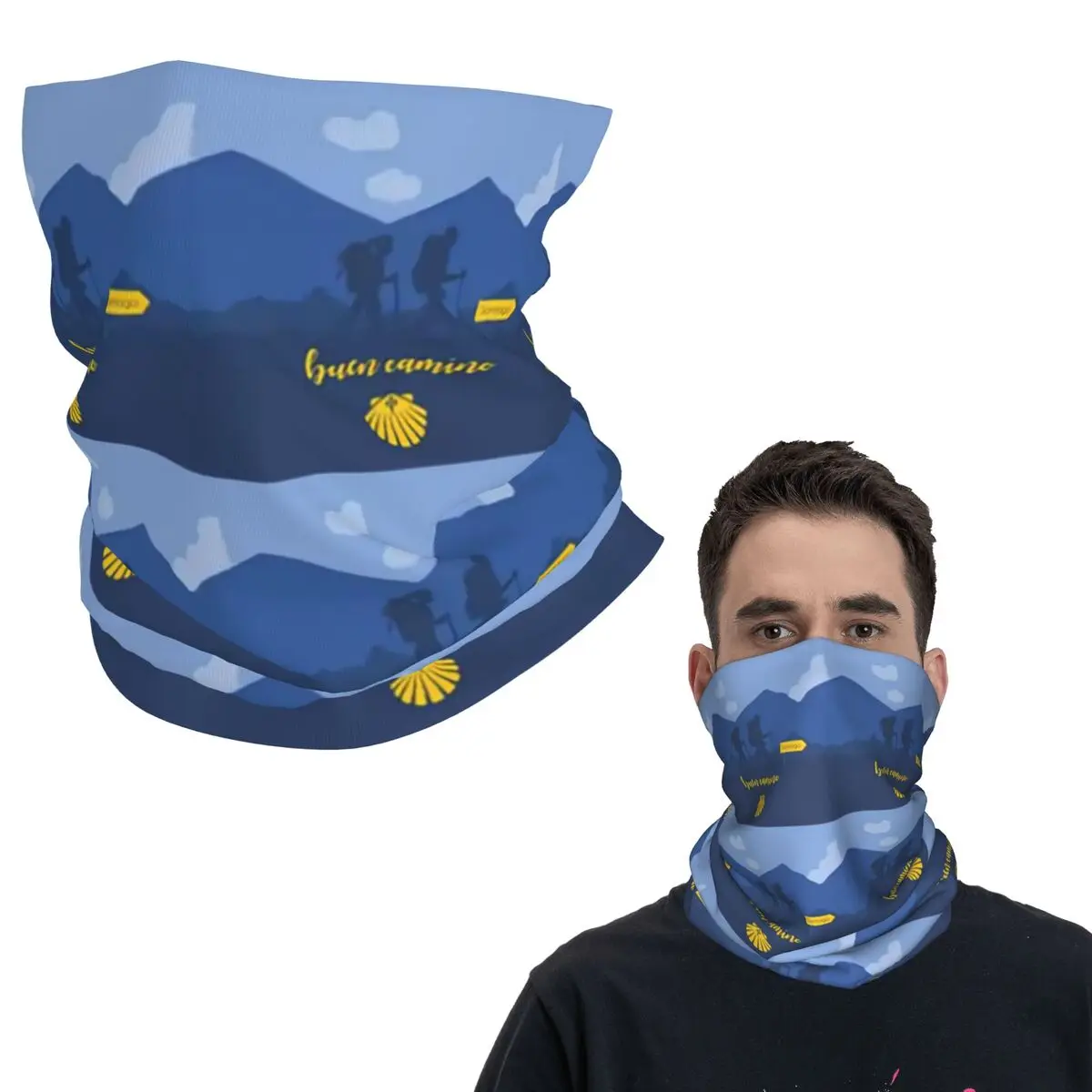 Concha Camino De Santiago Bandana cubierta para el cuello bufanda mágica estampada sombreros multiusos Unisex adulto invierno