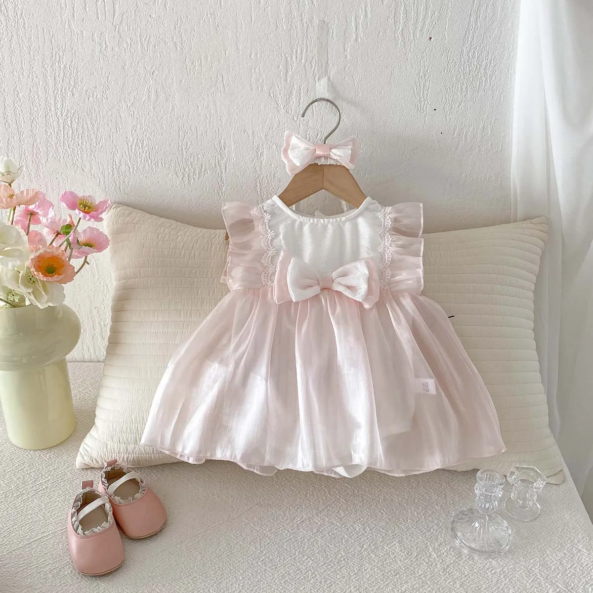 Baby Bag Fart Clothes Summer Girl Baby Super Cute Full Moon Hundred Day Banquet One Year Old Dress New Style