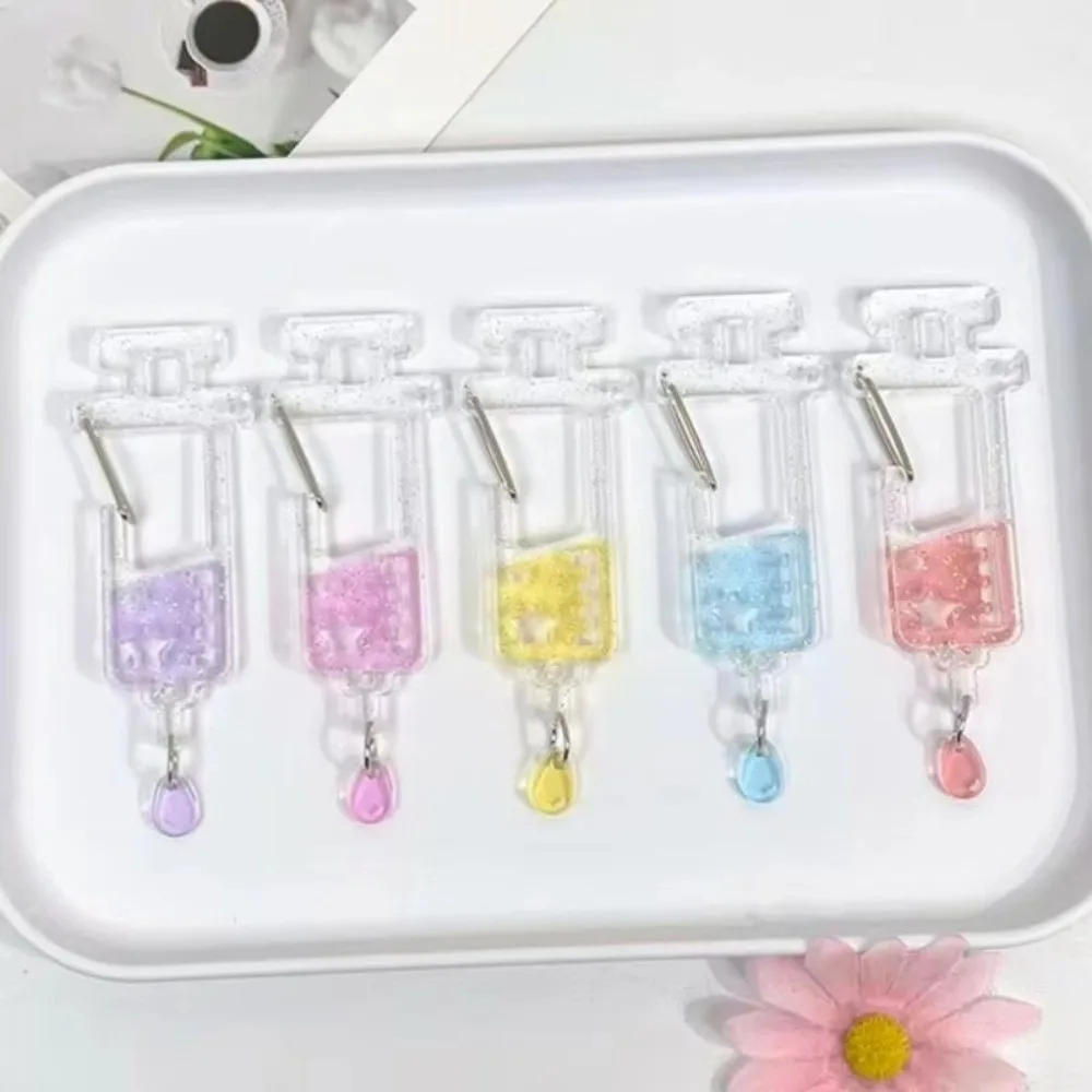 Cute Acrylic Backpack Charm Anime Candy Color Backpack Keychain Nurse Needle Carabiner Backpack Decoration