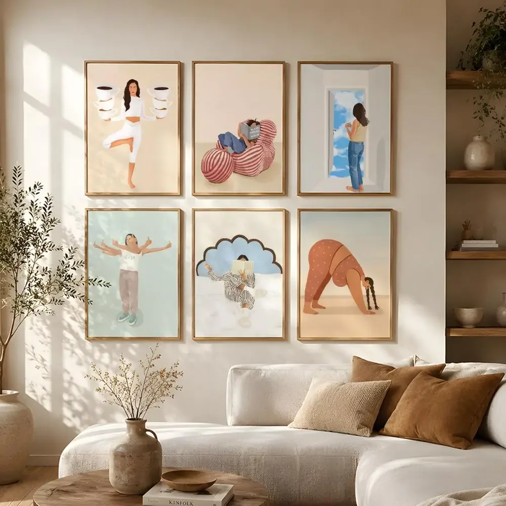 Art Giselle Dekel Poster Self-Adhesive HD Mural Wall Decals, Living Room Bedroom Home Decor Gift