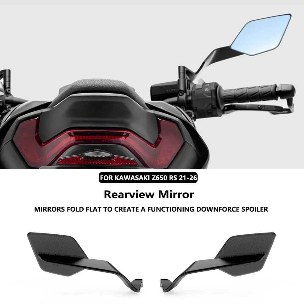 Motorcycle Accessories Rearview Mirrors Adjustable Stealth Wind Wing Aluminum For Kawasaki Z650 Z650RS Z750 2022-2026 HD Vision