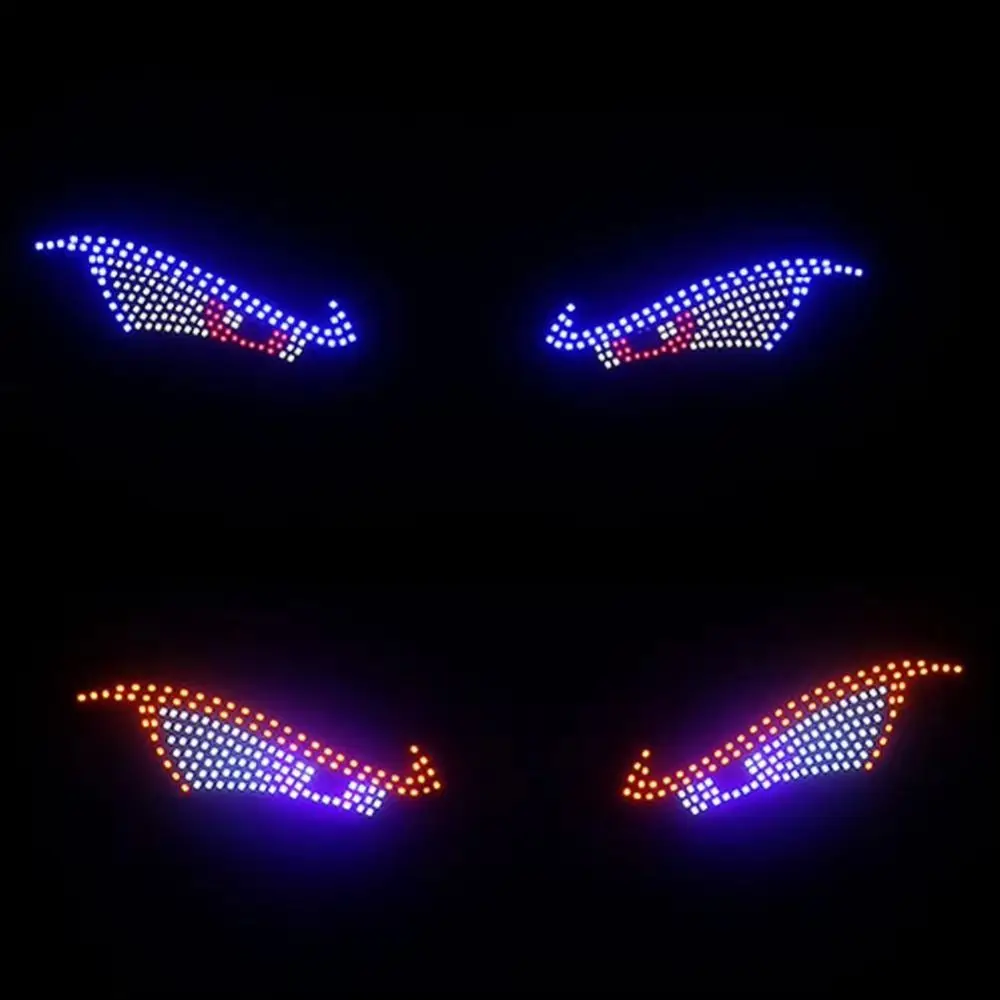 Night Driving USB Demon Eye Light Multi-Mode 5V Devil Eyes Light LED Display 11 Mode Car Decor Light Truck Decoration