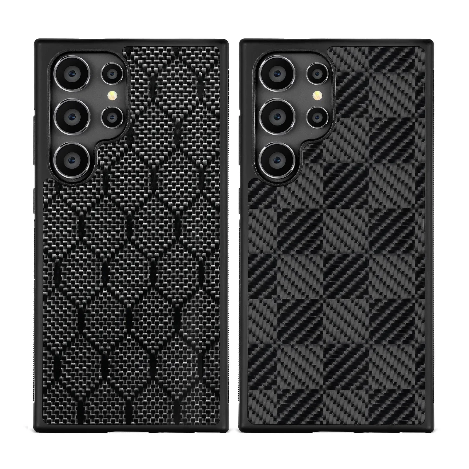 حافظة لهاتف سامسونج S25 S24 S23 S22 S21 Ultra S24FE S23FE S24 + S23 + Plus مع حافظة MagSafe مغناطيسية لامعة حقيقية من ألياف الكربون المنسوجة