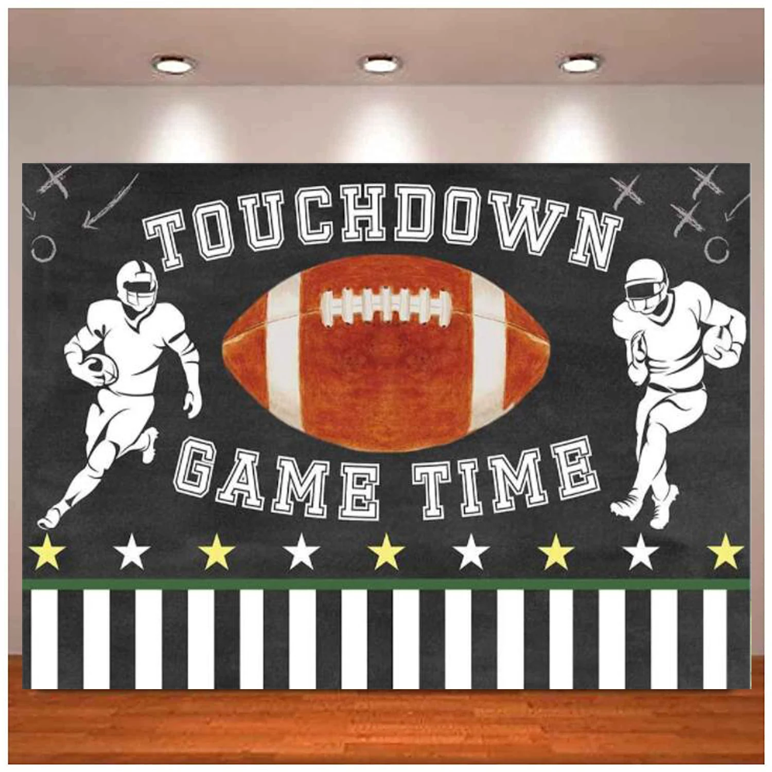 

American Football Party Photography Backdrop Touchdown Sports Game Time Chalkboard Background Happy Birthday Decoration Supplies