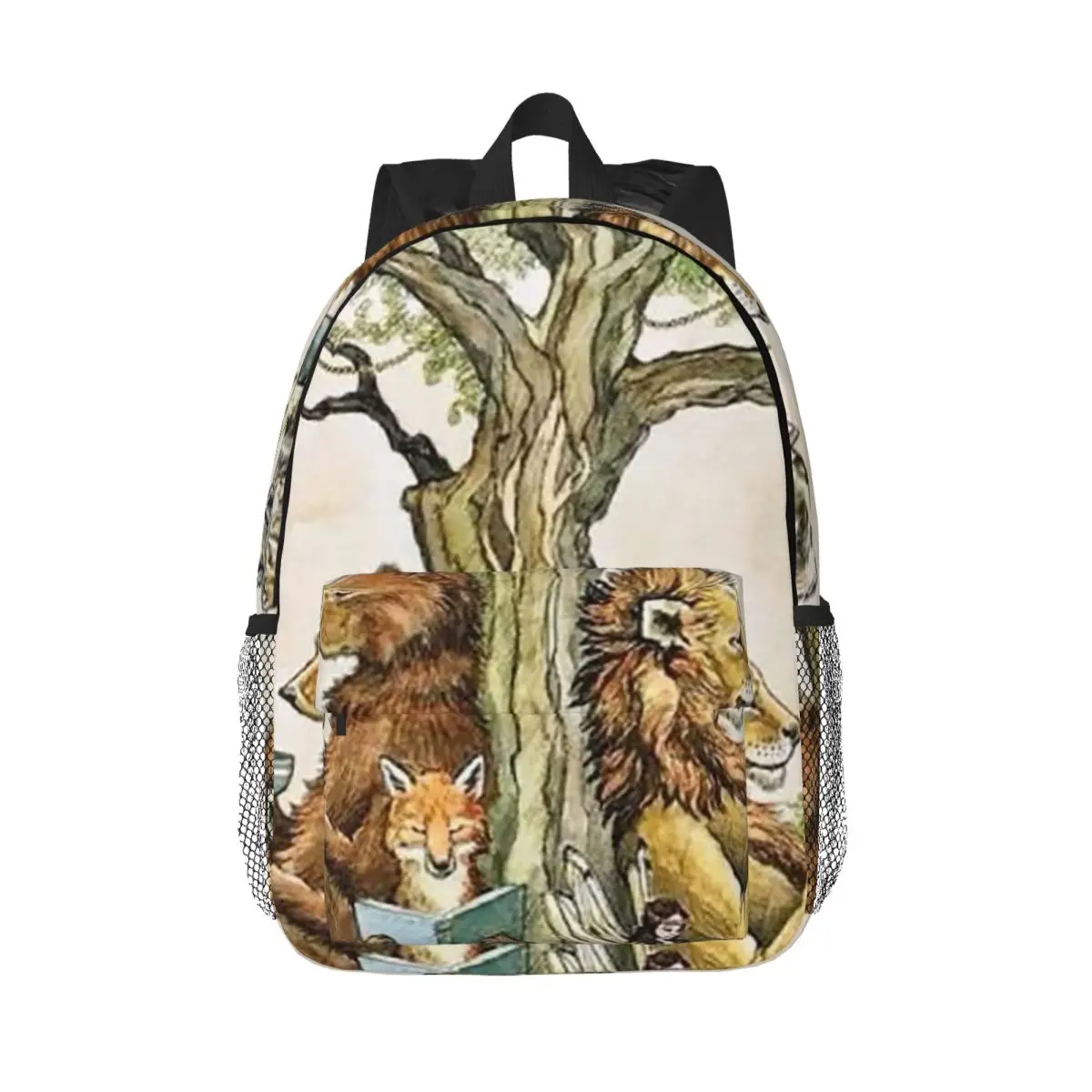 Bear Read Books In Forest Backpack Daypack Large Capacity Boys Girls BookBag Shoulder Bags for Men Women Children School Bag