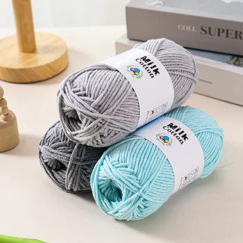 Milk Cotton Yarn 40g/Ball Soft Crochet Knitting Yarn for Amigurumi Sweaters Scarves Hats…