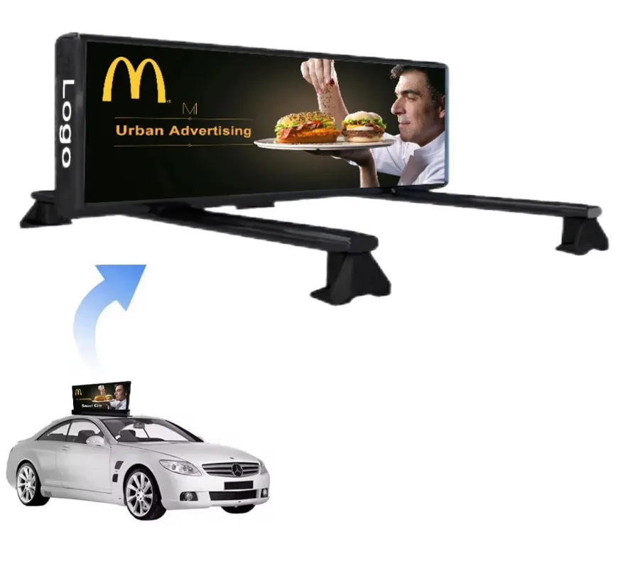 top Led display waterproof small car roof advertising screen