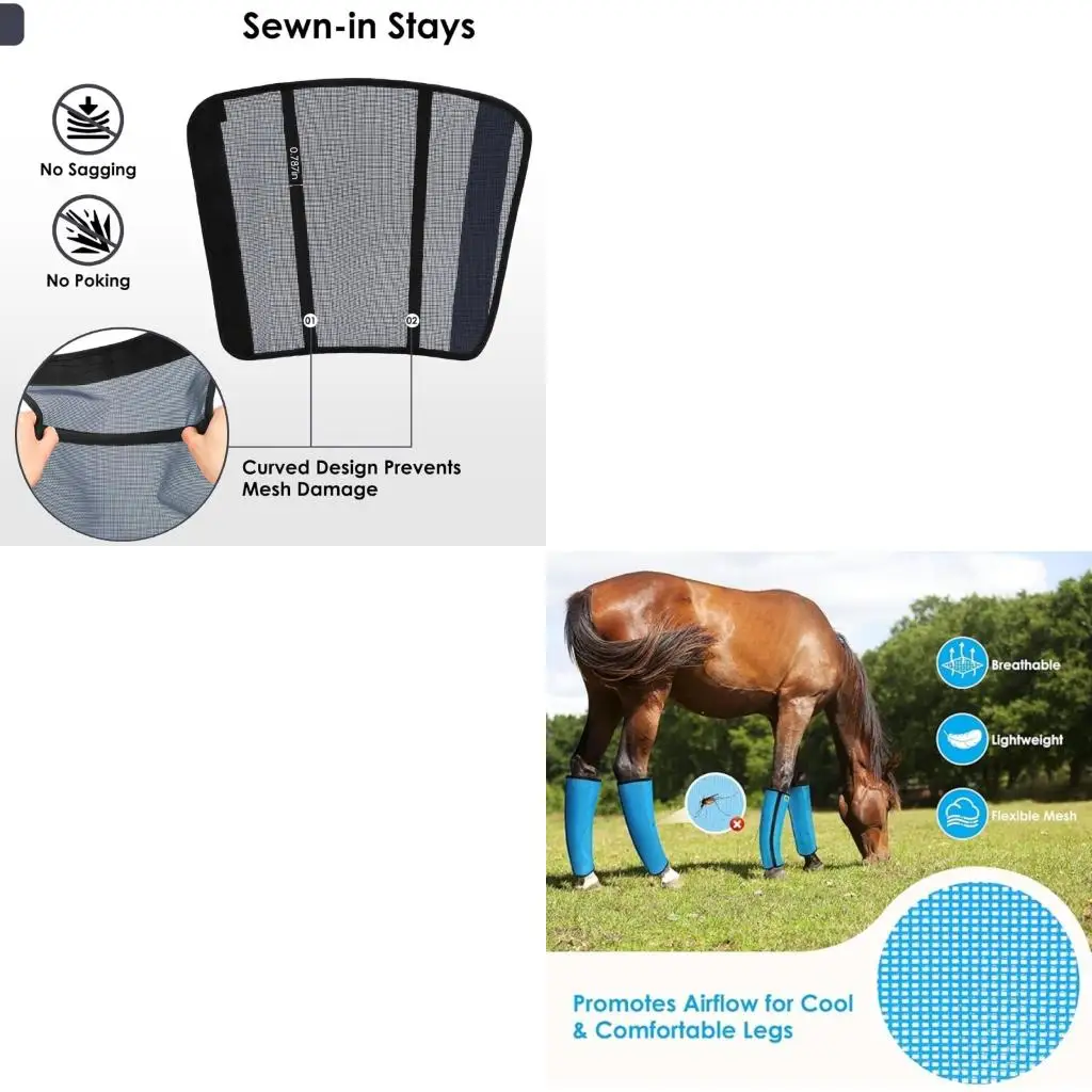 شبكات مسامية لحماية أرجل الحصان من الذباب، معدات مريحة ومستقرة لركوب الدراجات للأنشطة الخارجية #1