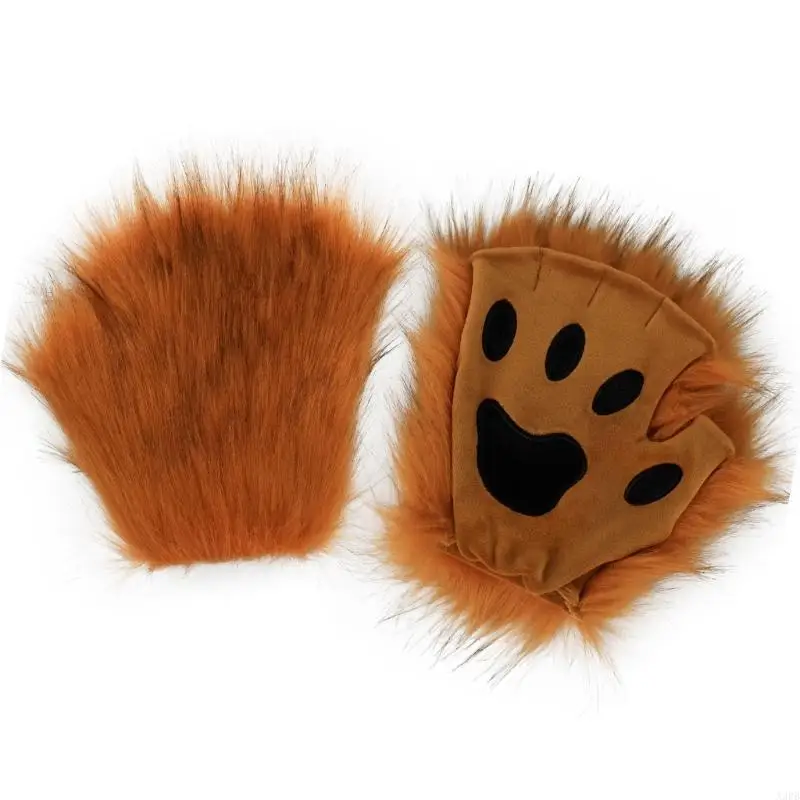 Gants Cosplay pattes chats, joli Design en fausse fourrure, 4 couleurs pour adultes enfants