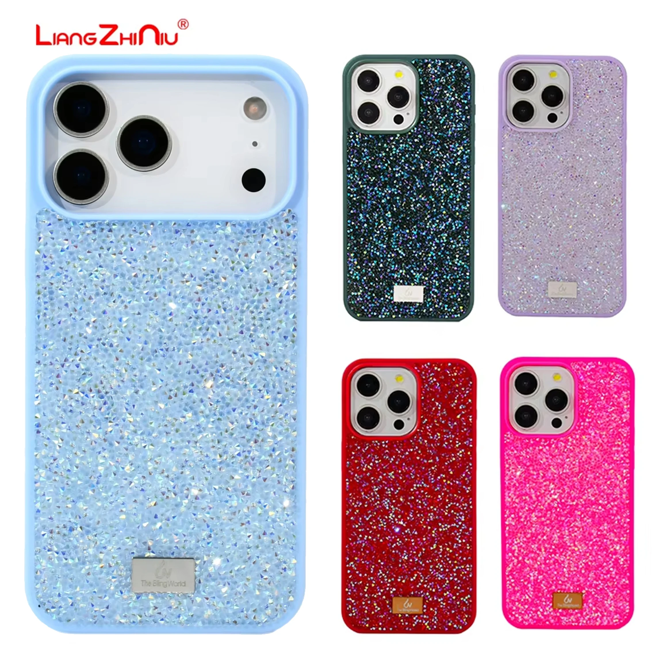 

Роскошный чехол премиум класса с блестками и звездами для Apple Iphone 15pro Max 14plus 13 12, высококачественный полностью Алмазный блестящий чехол для телефона