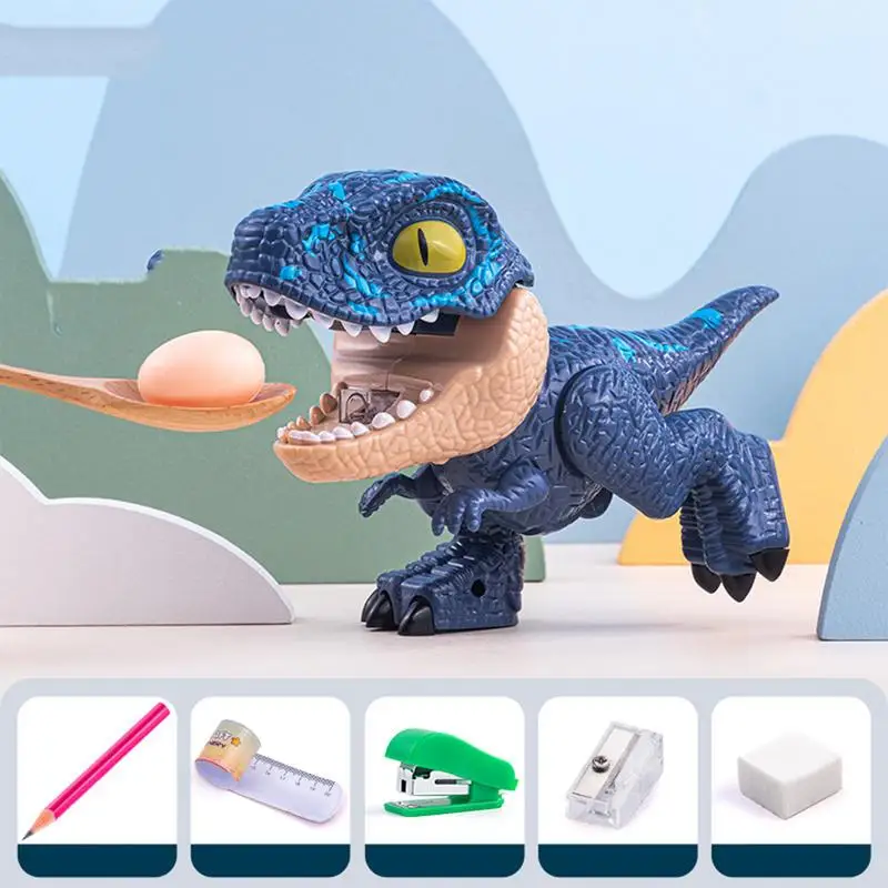 

Dinosaur Model Stationery Set Creative Dinosaur Model Toys Students Stationery Eraser Ruler Pencil Sharpener Staple Innovative