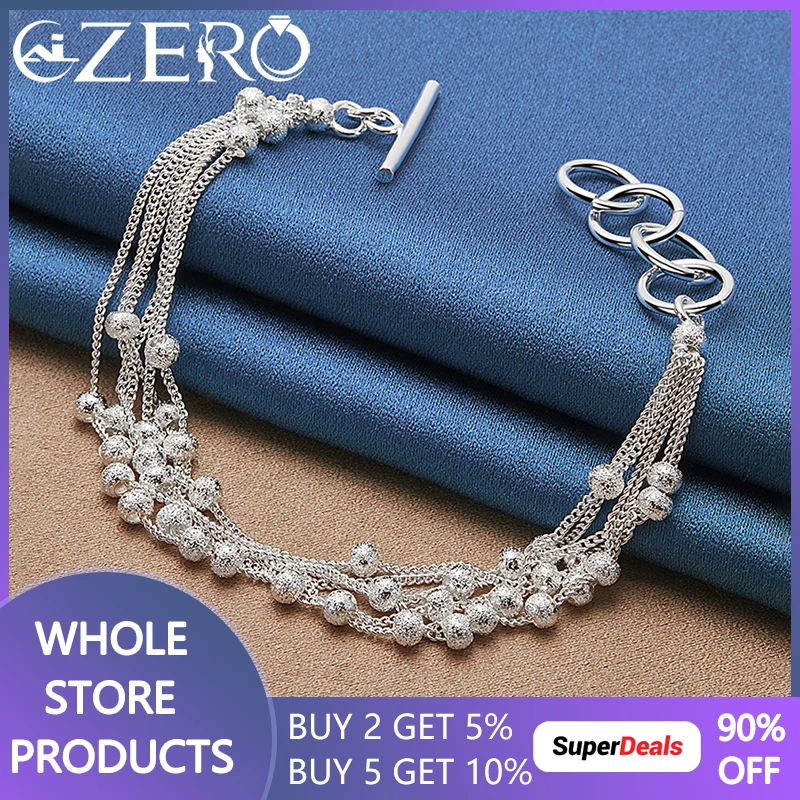 

ALIZERO 925 Sterling Silver Frosted Grape Beads Bracelet For Woman Wedding Party Charm Jewelry Fashion Accessories