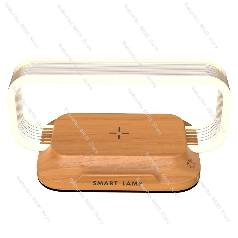 15W Wireless Charging Acrylic Desk Lamp, Touch Dimmable Portable Soft Light Bedside LED Lamp for Bedroom