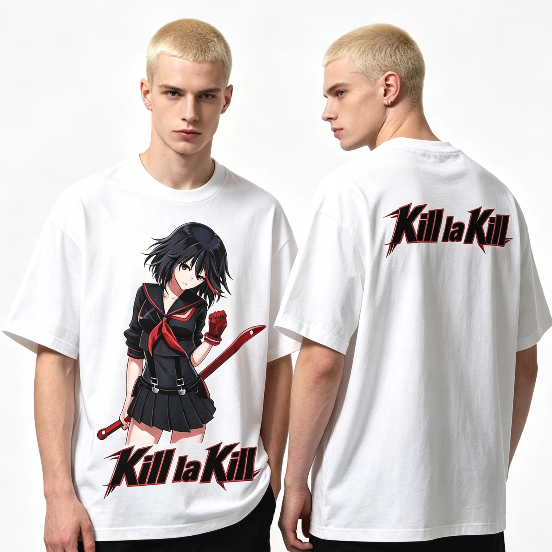 Summer Hot Sale Anime Kill La Kill T-shirt Y2K Men Women Vintage Cotton Short Sleeve O-Neck Loose Streetwear Retro Daily T-shirt