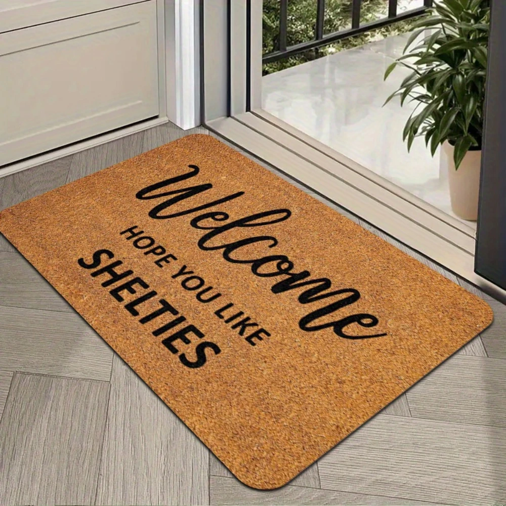 Funny Quote Graphics Door Mat welcome typography geometric plank design hallway mudroom cottage indoor home Lifestyle Rug