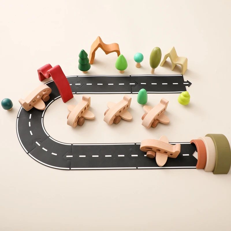 Montessori Baby Holz Flugzeug Spielzeug Glas Perlen Flugzeug Kinder Spielzeug Baby Zubehör Pädagogisches Transport Spielzeug für Kinder – Detail 12