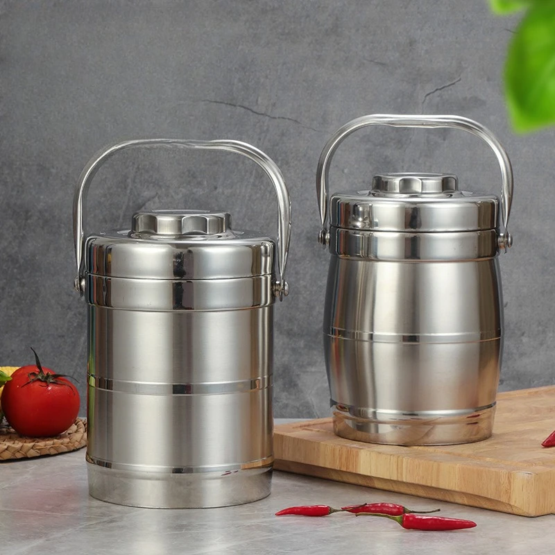 

1pcs Stainless Steel Insulated Lunch Box with Lid Large Capacity Portable Thermal Food Container for Office School