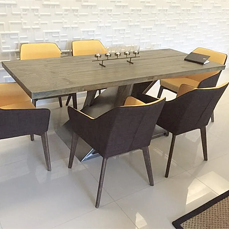 Nordic solid wood desk modern minimalist desk loft designer creative dining table coffee table wrought iron conference table