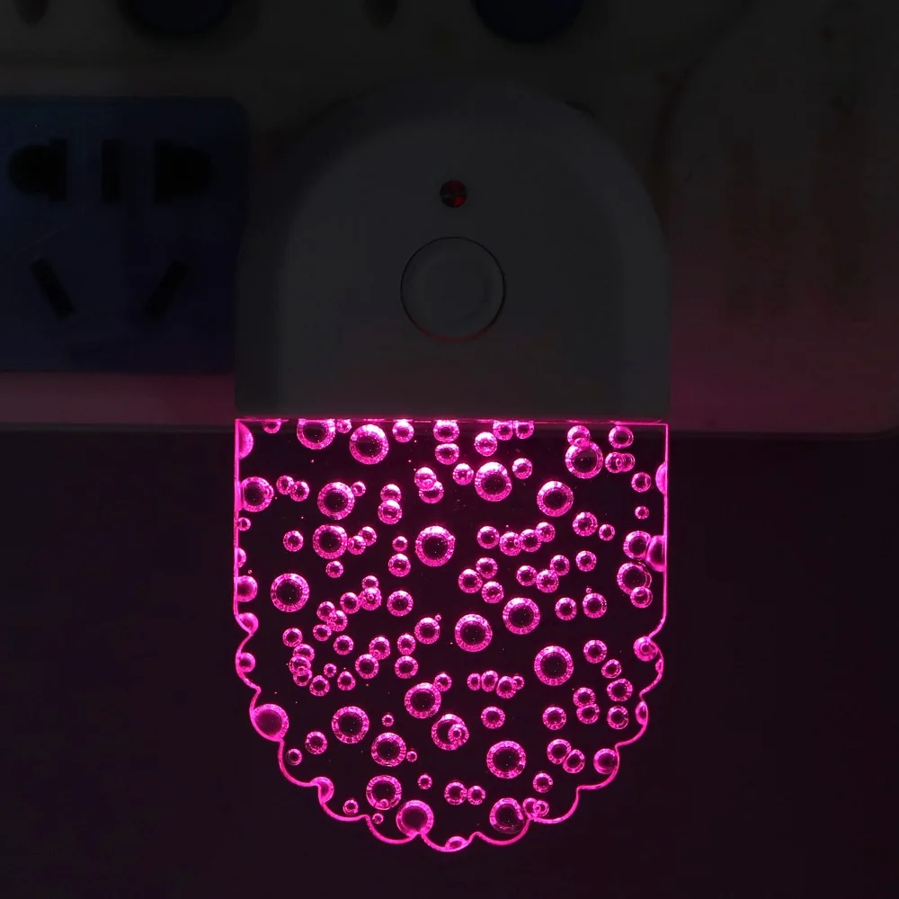 2 Pack Auto On Off RGB Night Light Light Sensor Color Changing LED Night Lamp 110V Acrylic LED Night Light Living Room