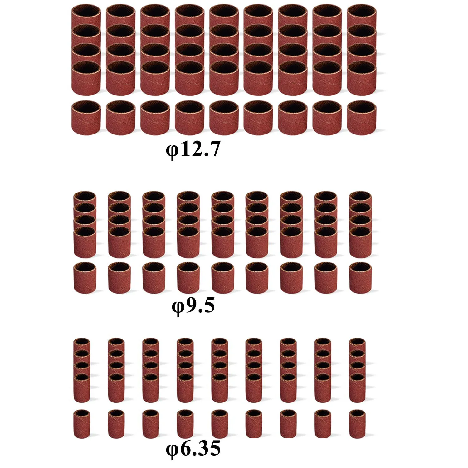 80 120 150 180 240 320 400 600 Grit  Aluminum Oxide Sanding Drum Sleeves for Dremel Rotary Tool For Electric Manicure Machine
