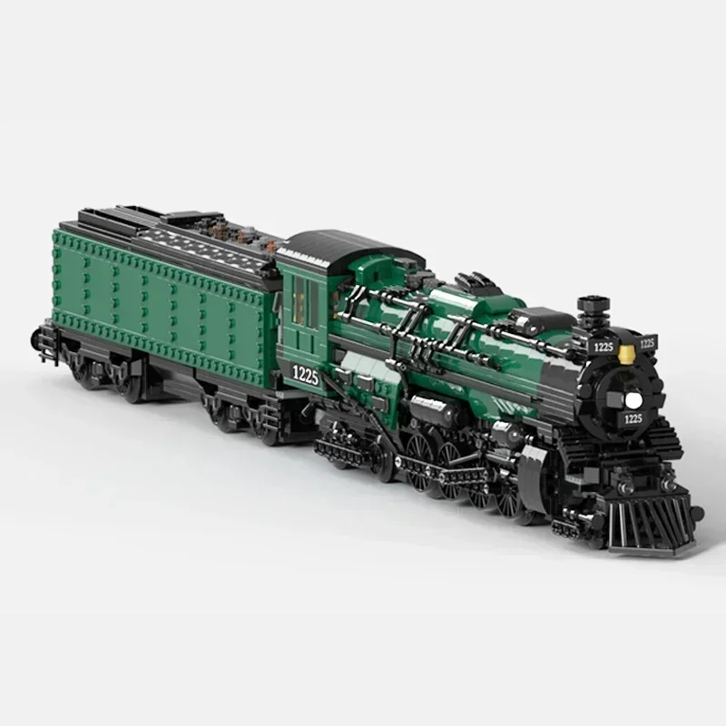 MOC-Locomotiva a Vapor e Tecnologia de Carvão Tender Building Blocks, Modelo de Trem Urbano, Montagem de Tijolos, Brinquedos de Natal