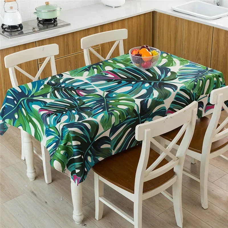 

Tropical Green Plant Palm Leaf Monstera Flower Rectangular Tablecloths Table Cloth for Dining Table Wedding Decoration