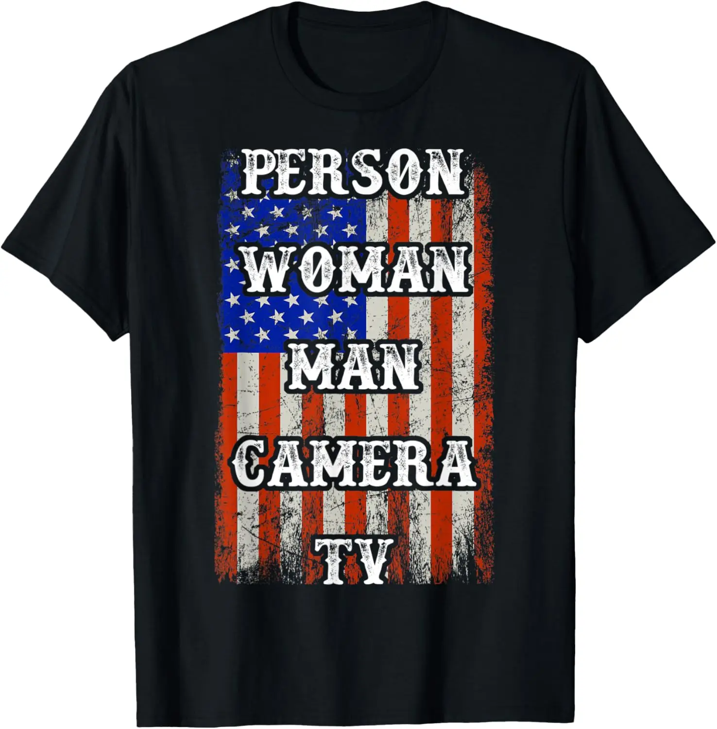 

Person Woman Man Camera TV American Flag T-Shirt