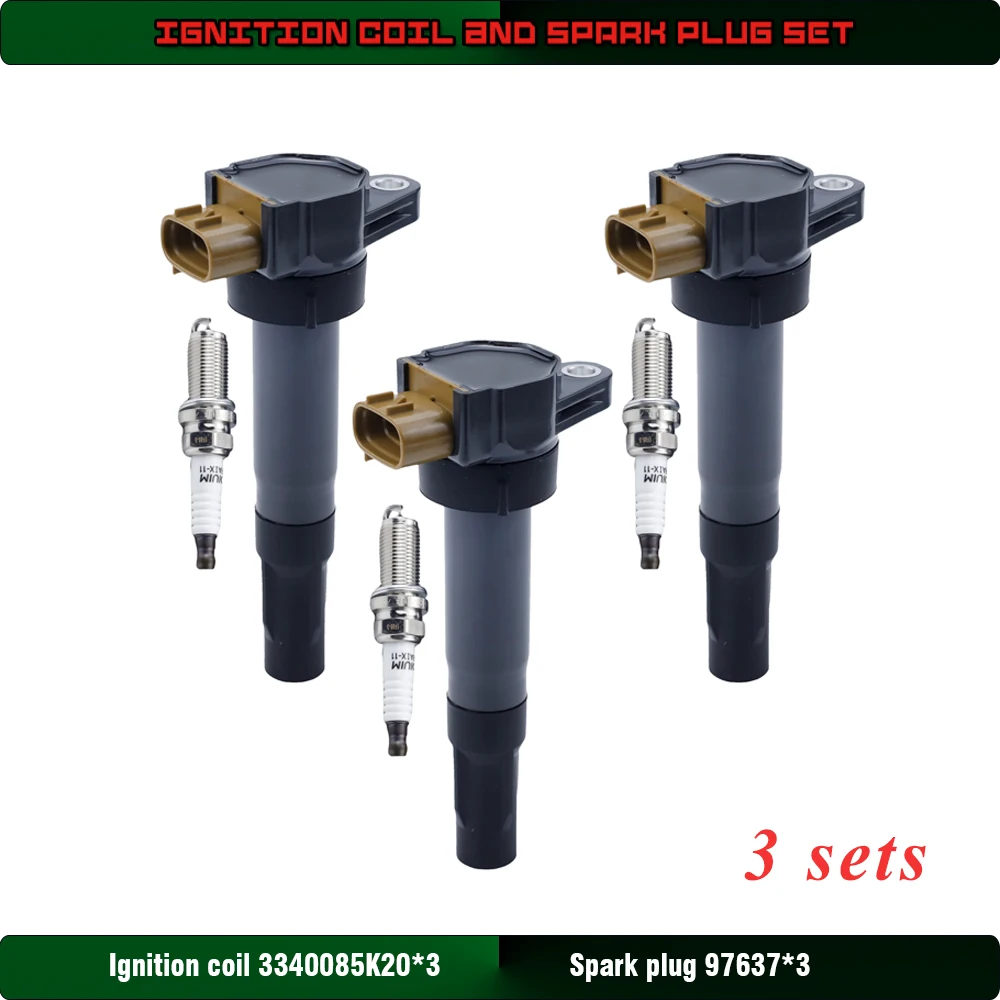 

Комплект катушки зажигания двигателя автомобиля и свечи зажигания для SUZUKI ALTO K10 1.0 Celerio Swift Ertiga Splash Ritz 800 Fronte 3340085K20 97637