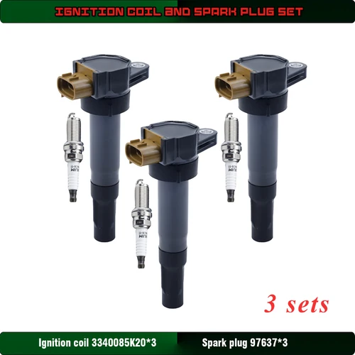 Juego de bujías y bobina de encendido de motor de coche para SUZUKI ALTO K10 1,0 Celerio Swift Ertiga Splash Ritz 800 Fronte 3340085K20