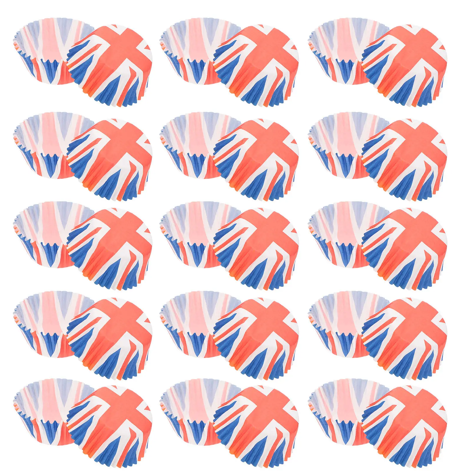 100Pcs British Flag Baking Cups Simple Elegant Muffin Liners for Desserts and Snacks Union Jack Paper Cupcake Cases
