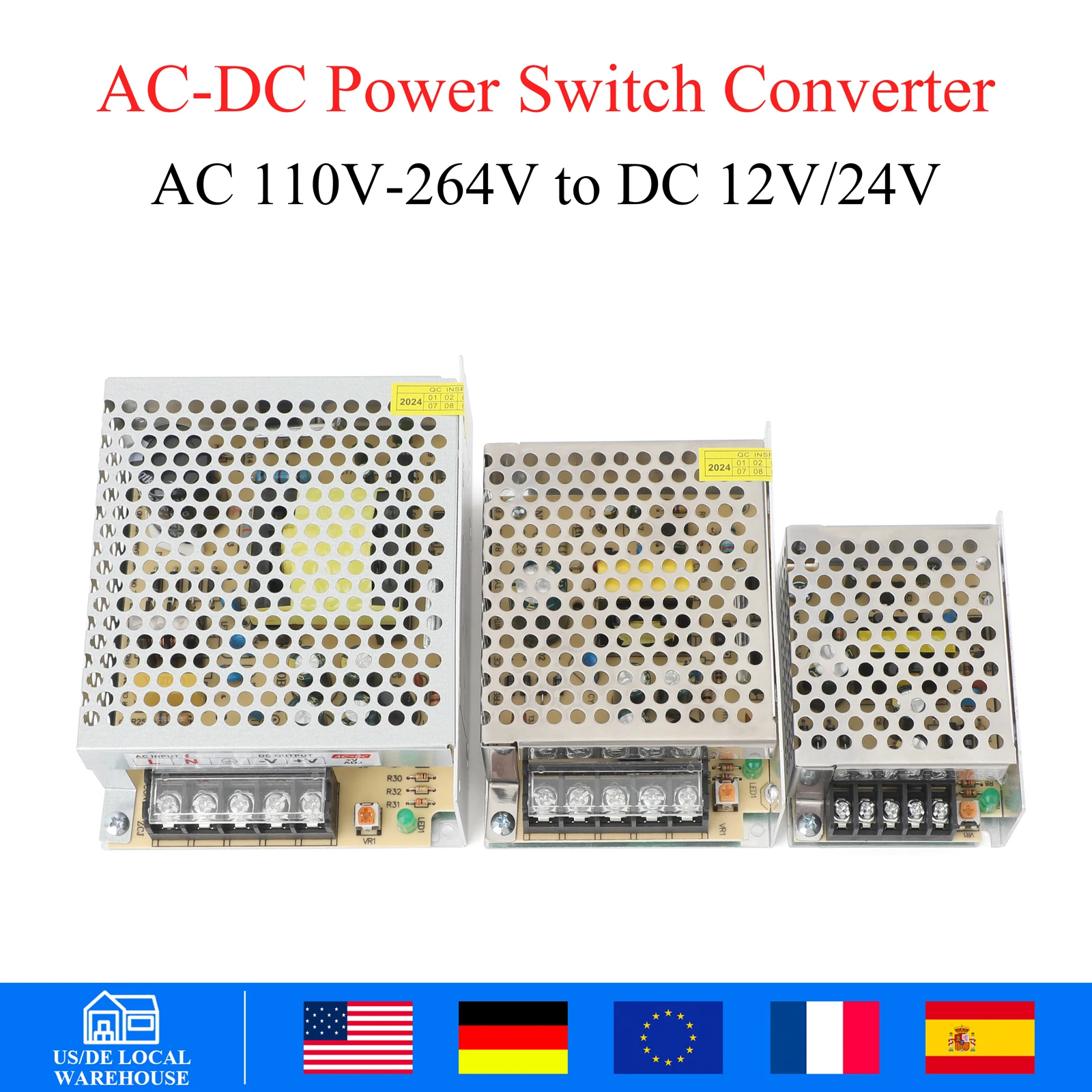 US Switching Power Supply Source AC110-264V to DC 12V Indoor Power Switch Adapter 36W 60W 120W for LED Light Strip