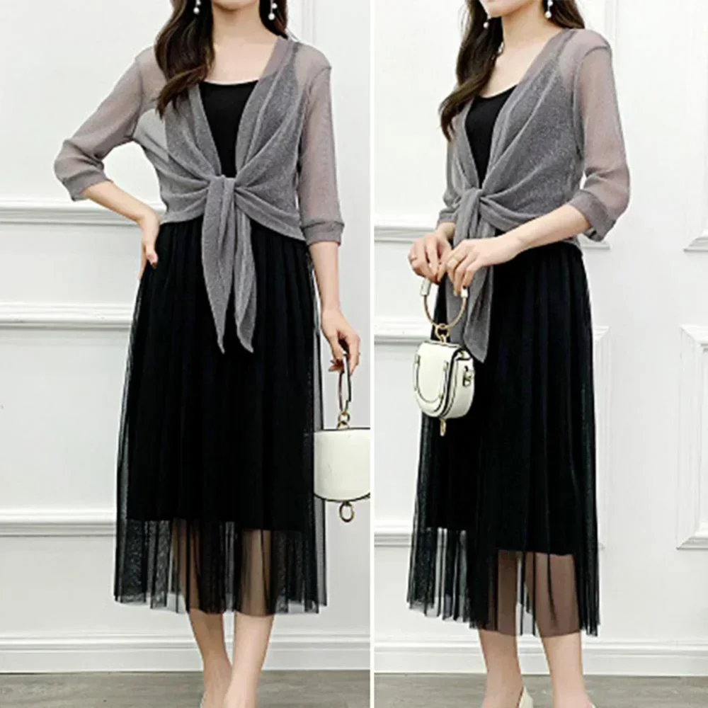 Summer Cardigan Ladies Sexy Thin Sunscreen Short Jacket Ling Dress Thin Short Coat Short Type Shawl Sunscreen Jacket Cardigan