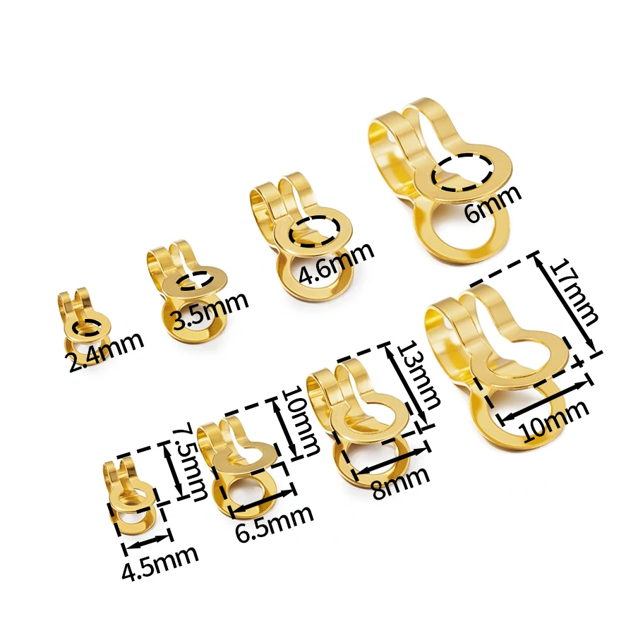 30pcs Iron Double Loop Ball Chain Connector Clasps Clips Tip End Cap Knot Cover Buckle for DIY Bracelet Jewelry Making Supplies