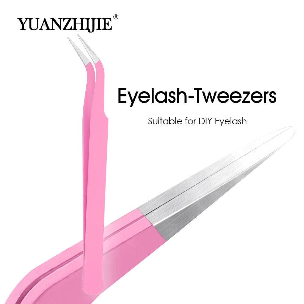 1 Pcs Individual High-elasticity Superhard DIY Lashes Tweezers Pink Color Good Durability Eyelashes Grafting Tools for Personal