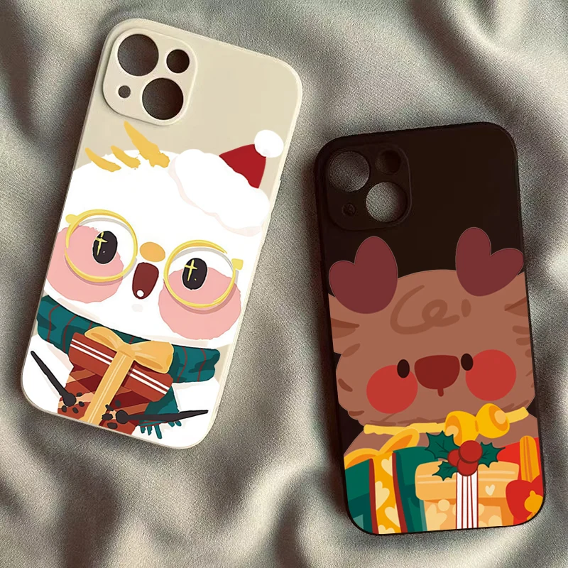 

Phone Case For Xiaomi Mi 14T Pro Poco F5 X6 X5 X3 M6 Pro 14 13T 13 14 12 Pro 12 11T 11 Lite 5G NE Christmas Deer Couple Cover