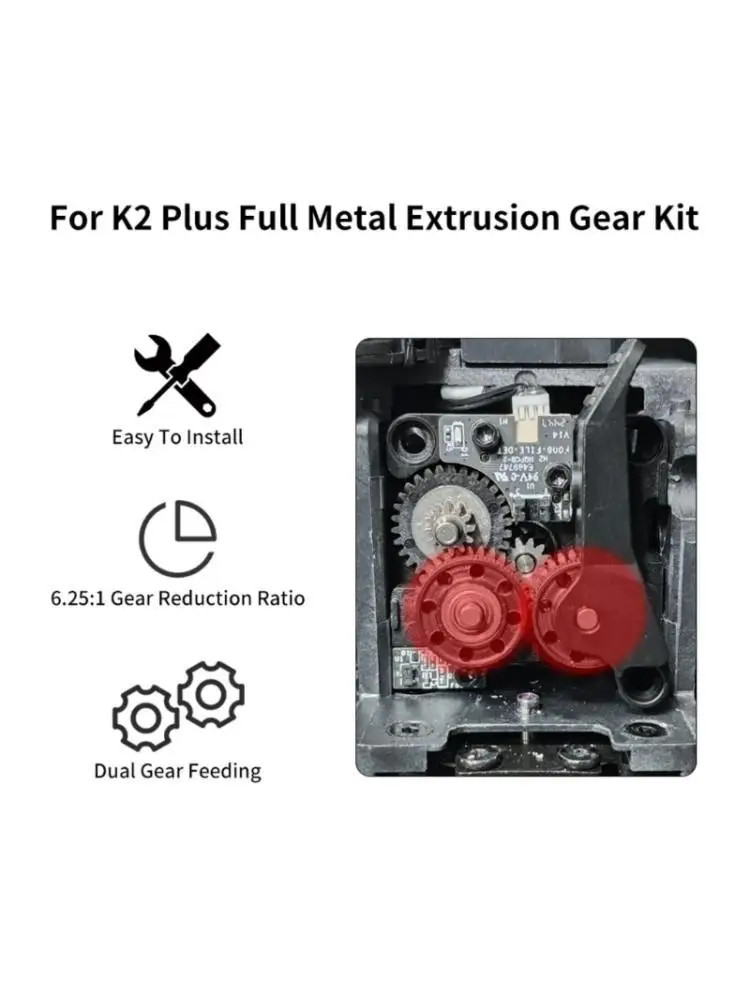 

652F Precise Metal Extruder Gear Upgraded For K2P Printer Stability