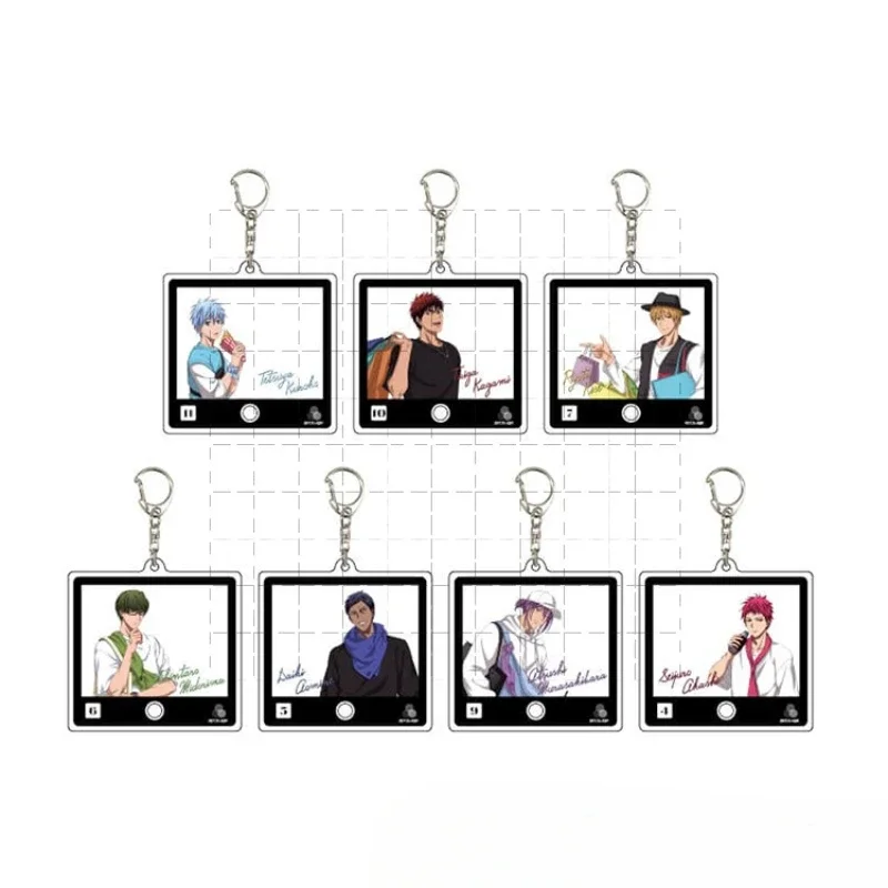 Anime Taiga Tetsuya Akashi Seijuro Murasakibara Atsushi Midorima Shintaro Keychain Doll Acrylic Keyring Pendant for Gift